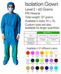 ISO Certified Isolation Gown Level 2 (Air)